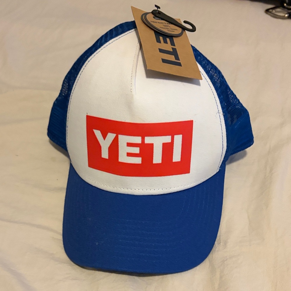 Yeti Red Logo Blue and White Cap